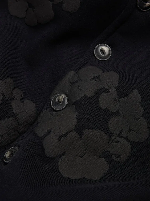 Bawełniana bluza z kapturem „Cotton Wreath Hoodie” – czarna