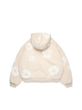 Bawełniana bluza z kapturem „Cotton Wreath” w kolorze owsianym