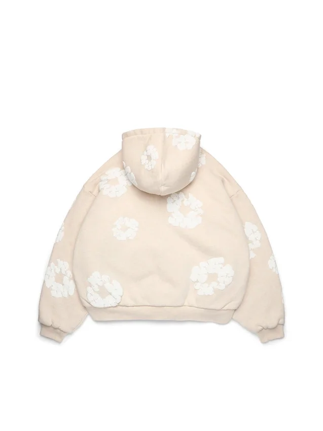 Bawełniana bluza z kapturem „Cotton Wreath” w kolorze owsianym