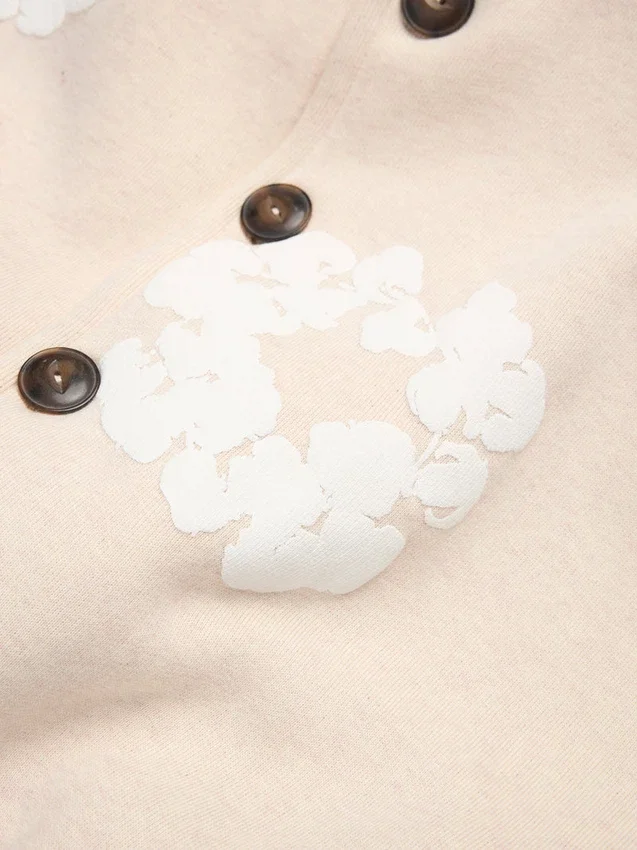 Bawełniana bluza z kapturem „Cotton Wreath” w kolorze owsianym