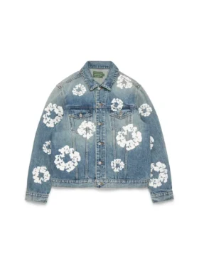 Bawełniana kurtka Denim „Cotton Wreath” w jasnym odcieniu