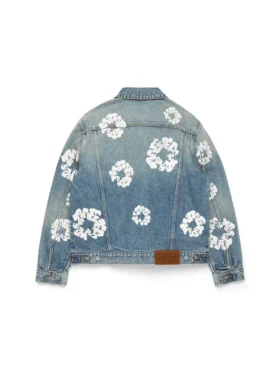 Bawełniana kurtka Denim „Cotton Wreath” w jasnym odcieniu