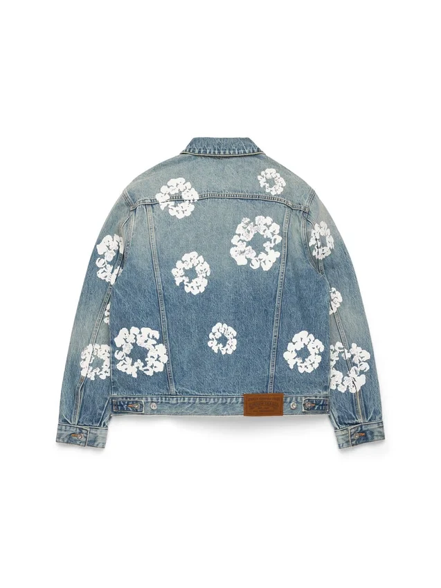 Bawełniana kurtka Denim „Cotton Wreath” w jasnym odcieniu