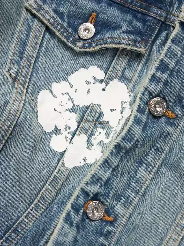 Bawełniana kurtka Denim „Cotton Wreath” w jasnym odcieniu