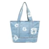 Bawełniana torba typu shopper z motywem Cotton Wreath z jasno spranego Denimu