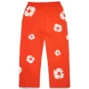 Bawełniane spodnie dresowe typu baggy z motywem Cotton Wreath, ciemny pomarańczowy