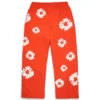 Bawełniane spodnie dresowe typu baggy z motywem Cotton Wreath, ciemny pomarańczowy