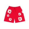 Bawełniane szorty dresowe z motywem Cotton Wreath, czerwone