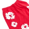 Bawełniane szorty dresowe z motywem Cotton Wreath, czerwone