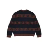 Bawełniany sweter w paski z motywem Cotton Wreath, granatowo-brązowy