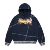 Bluza z kapturem DT Virginia z szwem overlockowym, granatowa