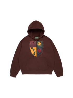 Bluza z kapturem i zamkiem „Libertas Crest” – brązowa, spran