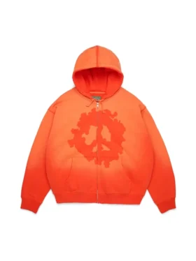 Bluza z kapturem i zamkiem „Peace Wreath Knockout” w kolorze pomarańczowym