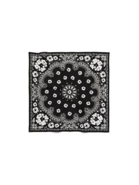 Cotton Wreath bandana w wzór paisley z motywem wieńca, czarna