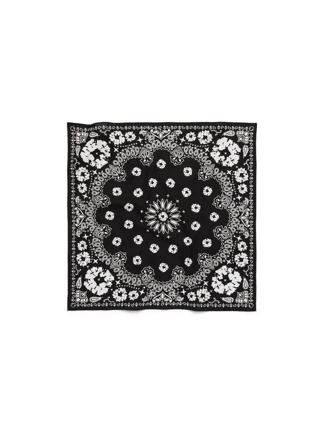 Cotton Wreath bandana w wzór paisley z motywem wieńca, czarna