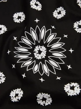 Cotton Wreath bandana w wzór paisley z motywem wieńca, czarna