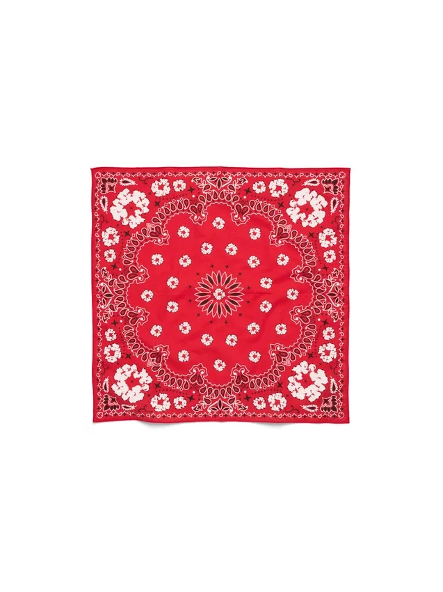 Cotton Wreath bandana w wzór paisley z motywem wieńca, czerwona