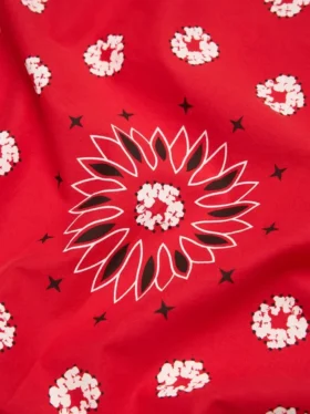 Cotton Wreath bandana w wzór paisley z motywem wieńca, czerwona