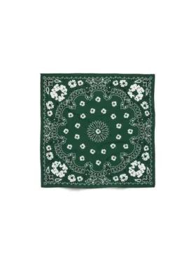 Cotton Wreath bandana z motywem paisley i wieńcem, zielona