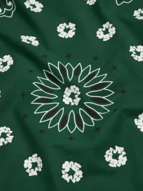 Cotton Wreath bandana z motywem paisley i wieńcem, zielona