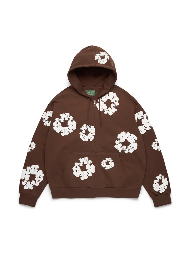 Cotton Wreath Hoodie – ciemnobrązowa