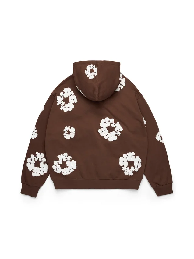 Cotton Wreath Hoodie – ciemnobrązowa