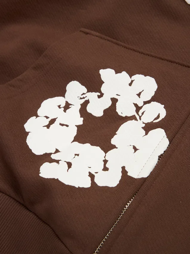 Cotton Wreath Hoodie – ciemnobrązowa