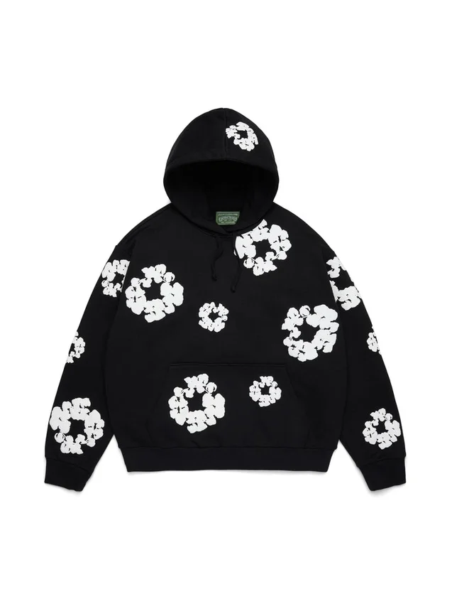 Cotton Wreath Hoodie – czarna