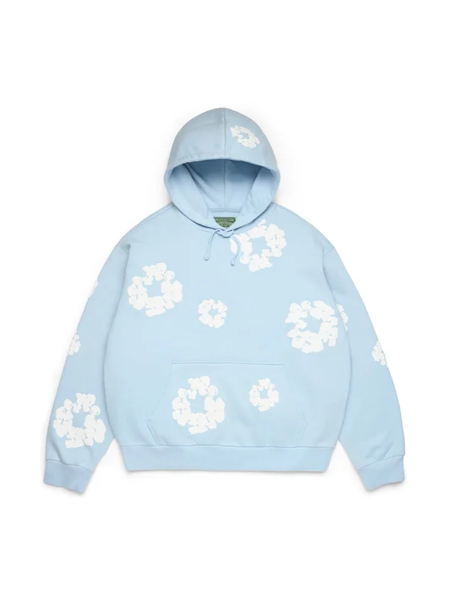 Cotton Wreath Hoodie w kolorze pudrowego błękitu