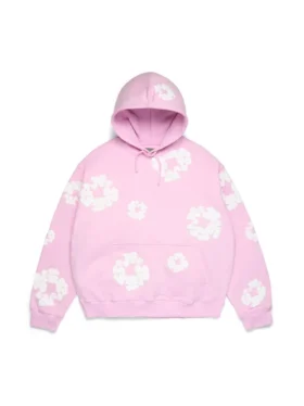 Cotton Wreath Hoodie w kolorze pudrowego różu