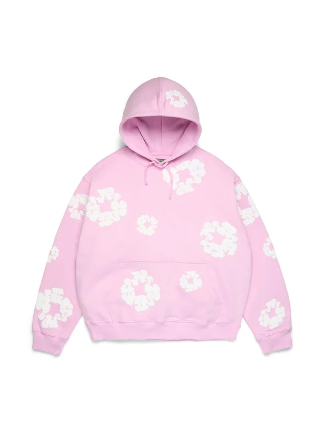 Cotton Wreath Hoodie w kolorze pudrowego różu