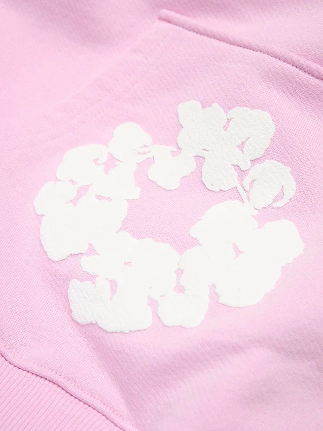 Cotton Wreath Hoodie w kolorze pudrowego różu