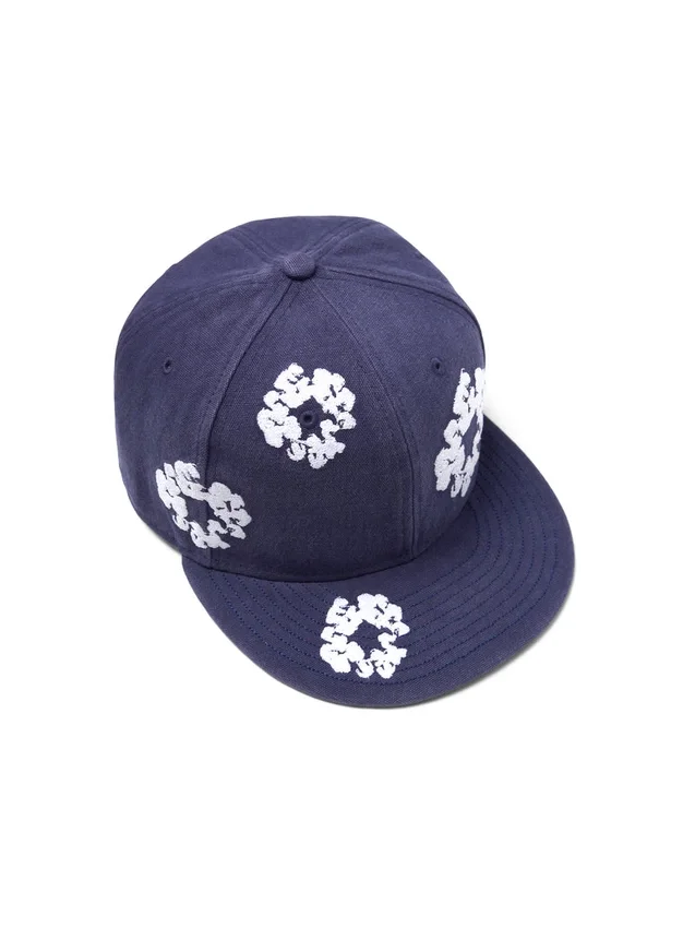 Cotton Wreath New Era 59FIFTY z płótna bawełnianego z motywem wianka, kolor indygo