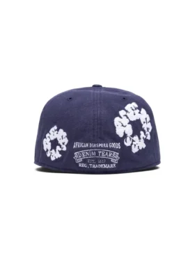 Cotton Wreath New Era 59FIFTY z płótna bawełnianego z motywem wianka, kolor indygo