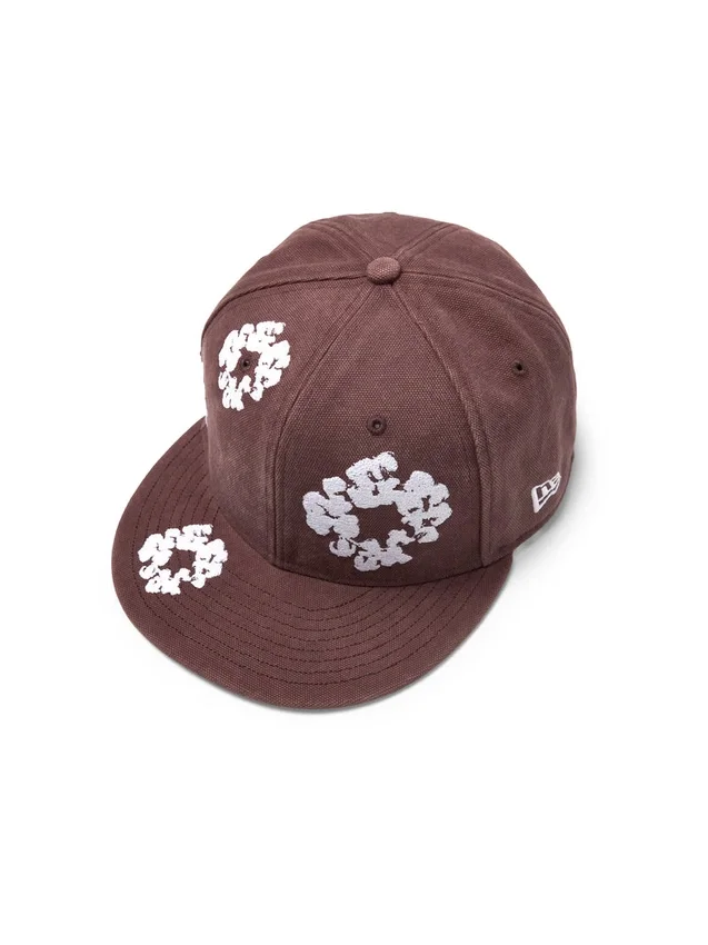 Cotton Wreath New Era 59FIFTY z płótna bawełnianego z motywem wianków, kolor brązowy
