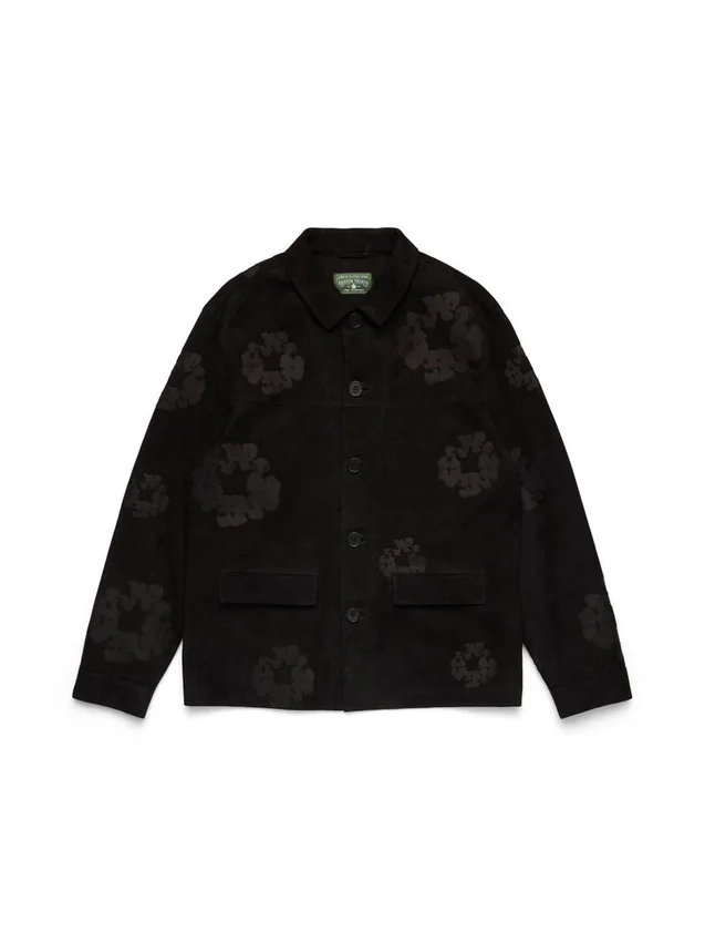 Cotton Wreath suede welding jacket black