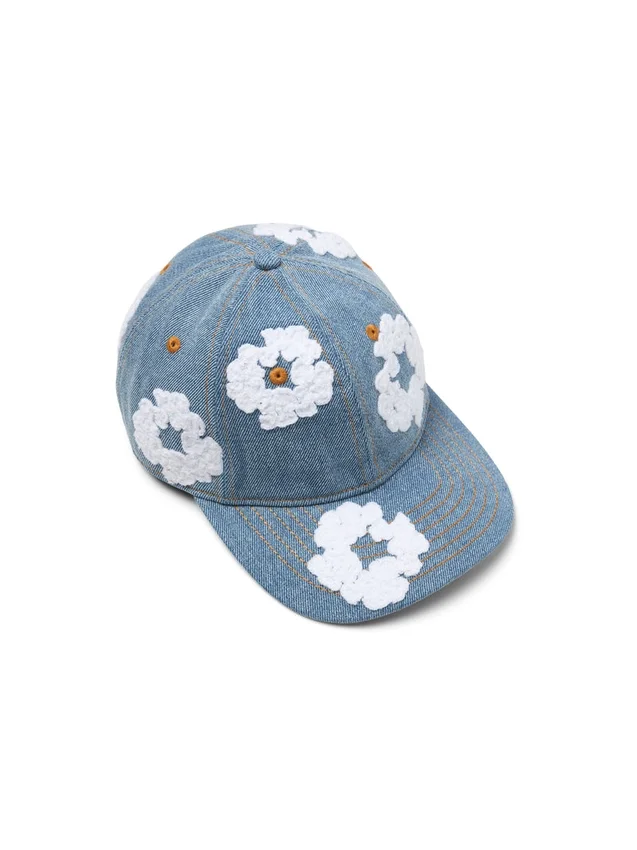 Cotton Wreath, surowy Denim, motyw wianka, jasne wykończenie