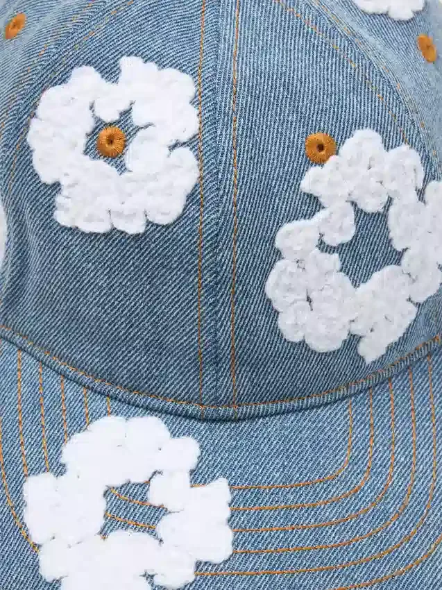 Cotton Wreath, surowy Denim, motyw wianka, jasne wykończenie