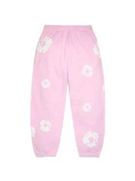 Cotton Wreath Sweatpant, pudrowy róż