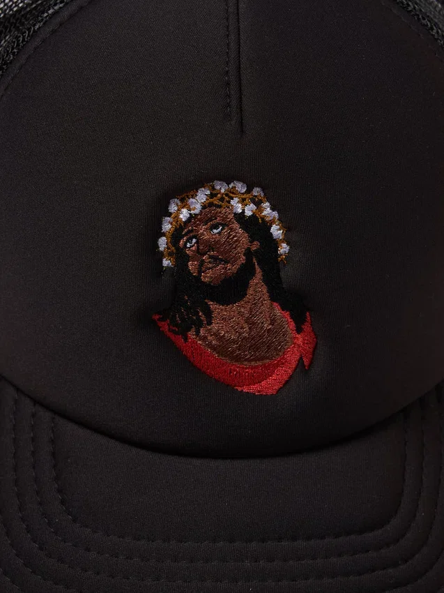 Czapka typu trucker z bawełnianym motywem korony