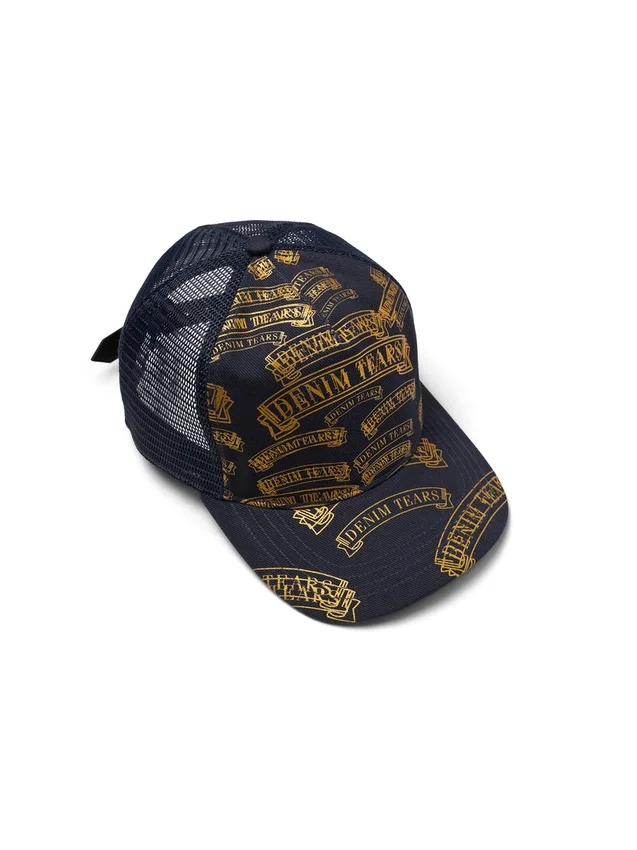 Czapka typu trucker z nadrukiem DT Stamp, kolor granatowy