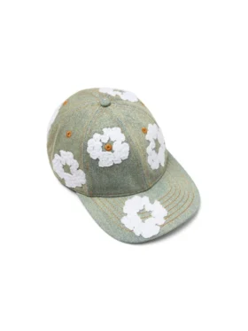 Czapka z surowego Denimu „Cotton Wreath” – wersja „Dirty Wash”
