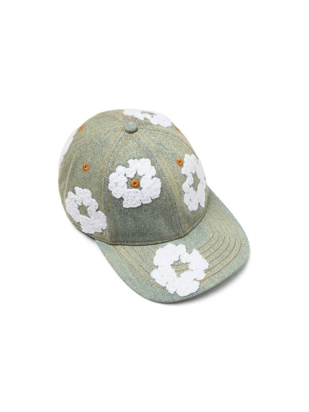 Czapka z surowego Denimu „Cotton Wreath” – wersja „Dirty Wash”