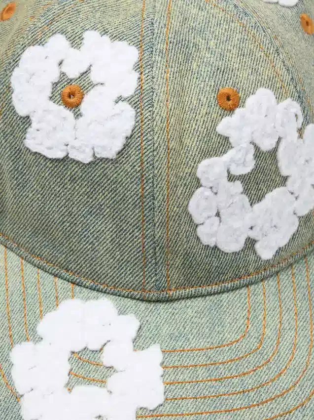 Czapka z surowego Denimu „Cotton Wreath” – wersja „Dirty Wash”