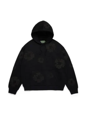 Czarna Cotton Wreath Hoodie