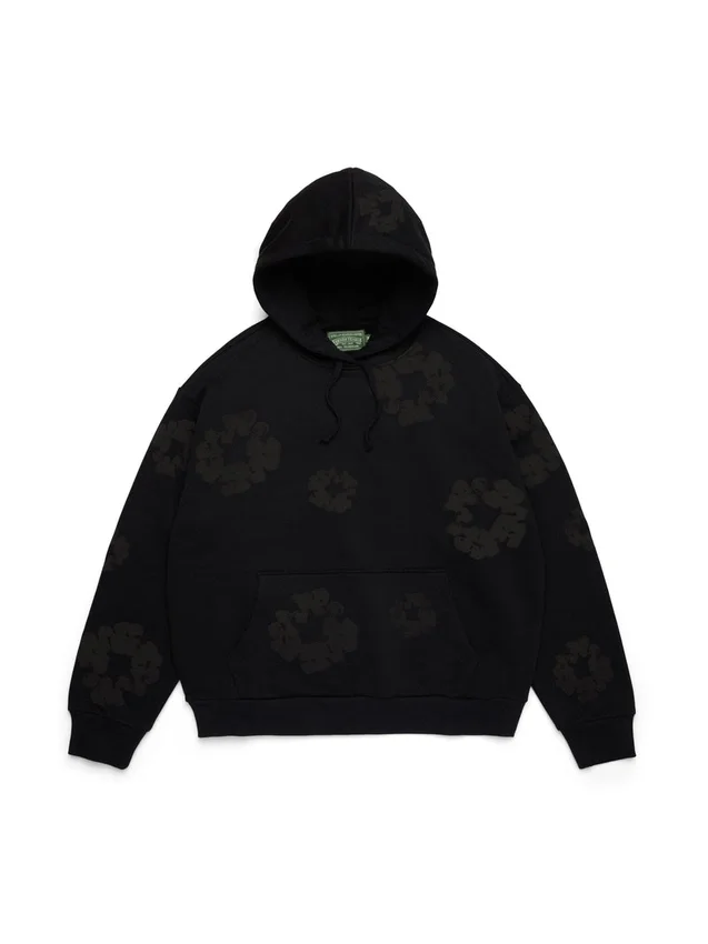 Czarna Cotton Wreath Hoodie
