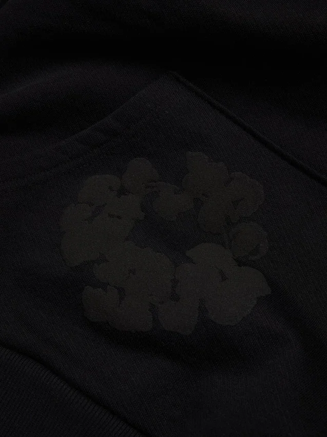 Czarna Cotton Wreath Hoodie