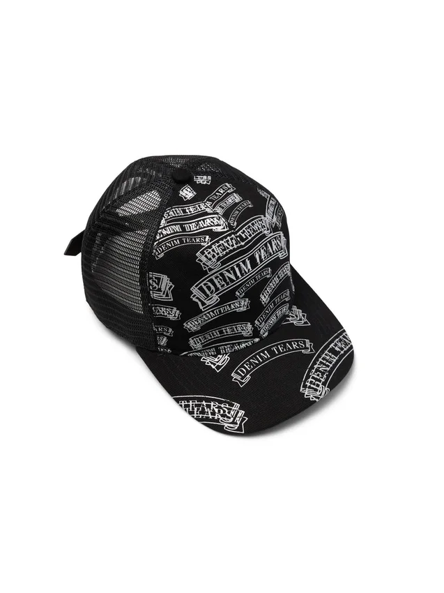 Czarna czapka typu trucker z nadrukiem „DT Stamp Pattern”