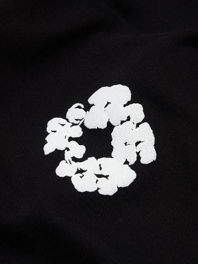 Czarne Cotton Wreath Sweatpants