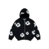 Dziecięca bluza z kapturem i zamkiem „Cotton Wreath Hoodie”, czarna